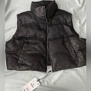 Zara Charcoal Puffer Vest